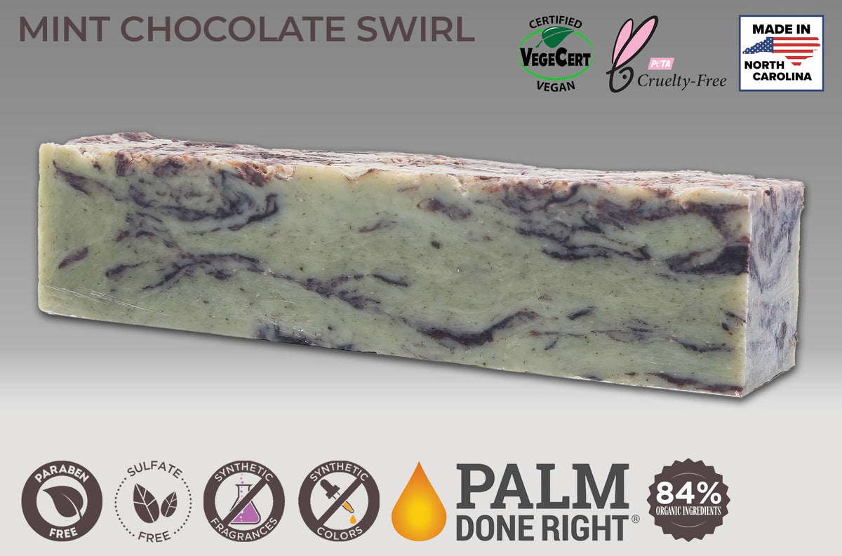 Mint Chocolate Swirl Soap: Uncut