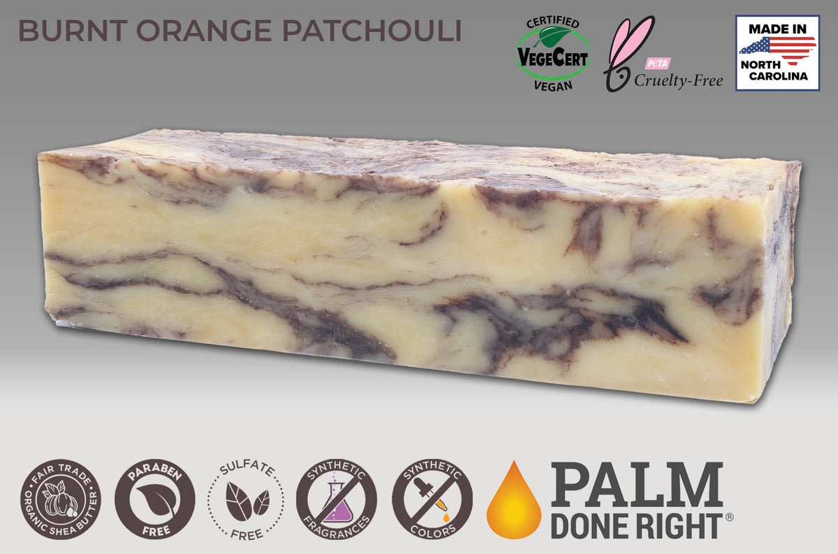 Burnt Orange Patchouli Soap: Uncut