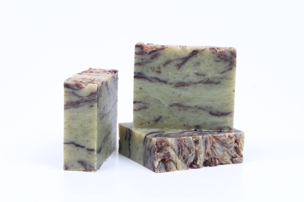 Mint Chocolate Swirl Soap: Uncut
